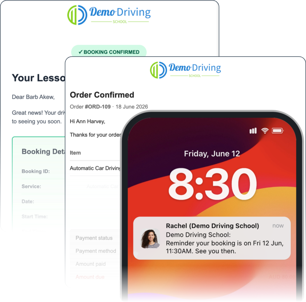 OnTime Bookings Branded Reminders and Notifications
